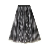 Fongt Lattice Trinkle Dress High Waist Shade Medium Long Tight Waist Spring And Summer Skirt 8806