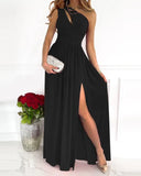 Slant Shoulder Hollow-out Elegant Other Commuter Gradient Color High Long