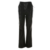 Fashion High Waist Straight Ankle Tied Slim