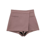 New Textured Solid Color Fashionable Skirt Pants 5427407-Outfit