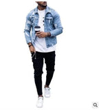 Fongt And Autumn 2023 New Clip Men's Cowboy Coat Hole Irregular Wash Jacket Men's Men's