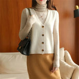 Cardigan Sleeveless Knit Sweater Vests Women Casual V-neck Knitwear Chaleco Coats Basic Colete Single Breasted