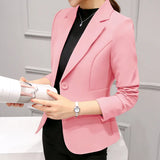 Spring And Autumn New Chic Professional Suit Long-Sleeved Korean Version Slim And Slim Small Suit Jacket Women's Short Style-Outfit