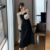 Dress Long-sleeved Hepburn Style Spring New Mid-length Skirt French Style