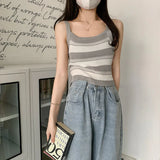 Slings Bare Umbilly Bottom Vest Women Wear Inside And Wear Short 2025 Summer Knitted Ice Silk