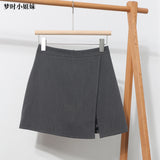 Irregular A-Word Fork High-Waist Skirt Short Skirt Women's Korean Dress Dress Dress