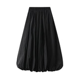 Fongt 2025 New High-Rise Thin Flower Thigh Lantern Skirt Mid-Length Skirt Women 0503