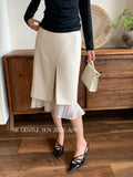 Fongt Xixi 13 Line 2025 Autumn White Standard Elegant High-Waisted Skirt Wool A-B-Pack Short Skirt 85287