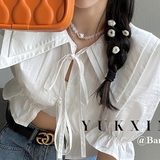 Elegant Floral Blouse Women Kawaii Vintage Sweet Casual Puff Sleeve Blouse Female Chic Two Piece Suit Party Blouse