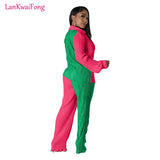 Loose Casual Women's Set Colored Toothpick Cloth Striped Long Sleeve Shirt Top Elastic Straight Leg Pants 2 Piece Set-Outfit