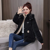 Down Cotton Padded Jacket Women's Padded Clothes 2023 Winter Hot Jacket With Cotton Padded Jacket Plus Plus Women's Clothing Fat Mm Short-Outfit
