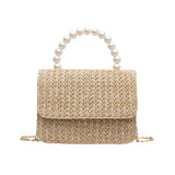 Straw Pearl Cross Body Bag-Outfit