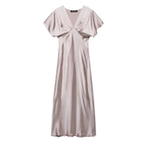 Fongt 2025 New Women's Temperament Silk And Simoufry Dress