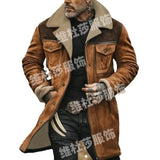 Fongt Men's Jacket Thicker Long Velvet Jacket Bump Color Zipper Jacket