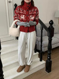 Buttoned Retro Printed Cardigan-Outfit