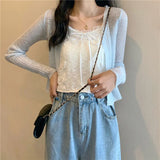 Fongt Knitted Cardigan Women's Summer Thin Air Conditioning Shirt Korean Version Of The Design Sense Of The Small Short Coat Top