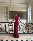 Knitted Turtleneck Pleated Tank Maxi Dress-Outfit