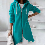 Street Intellectual Zipper Hooded Long Lining