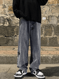Men's Washed Vintage Star Straight Leg Jeans-Outfit
