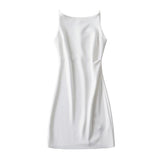 New Spring Style One-Word Pleated Solid-Color Dress Sexy Sling Hip Skirt-Outfit