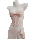 Fongt Romantic Thin Perspective Lace Sexy Sling Aja Skirt Pure Lust High-Intel Pyjamas