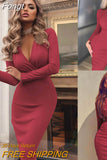 Chic Elegant Dress Fall Winter 2023 Evening Party Vintage Bodycon Long Sleeve Prom Dresses for Day and Night