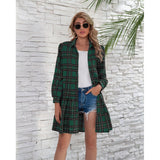Fongt Spring And Summer Cake Dress Plaid Shirt Long Sleeve Single-D Row Buckle Women's Clothing