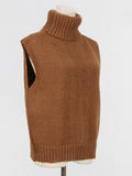 Fongt Collar Knitted Vest For Women's 2025 Spring New Comfortable And Casual Fashion Temperament Sleeveless High-Collar Knitted