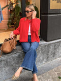 Fongt Women's Y2K2025 Autumn New Solid-Colored Cardigan Long-Sleeved Knitted Sweater Coat Women B66021
