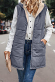 Fongt New Solid-Color Hooded Cotton Vest Wears Both Sides Of The Warm Cardigan Wind Jacket
