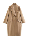 And Winter New Casual Loose Double-Breasted Coat Coat-Outfit