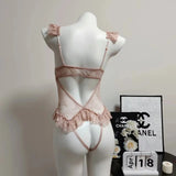 Fongt Sexy Pajamas Women 2025 New Pure Lust Style Lace Summer Thin Sling Joint Pajamas Home