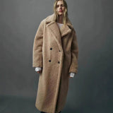 Fongt Autumn And Winter New Women's Big Collar Plus Thick Lamb Hair Grip Velvet Super Coat