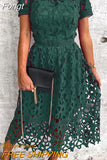 Patchwork Short Sleeve Solid Dress Slash Neck Women Maxi Summer Dress Casual Backless Vintage Streetwear Dress
