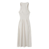 New Spring Style Silk Satin Slim Flute Dress 2124305-Outfit