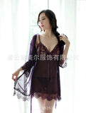 Piece Lace Sexy Pajamas Adult Sex Underwear Perspective Lady Gauze Halter Sleeping Skirt-Outfit