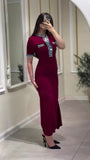 Fongt New Women's Fashion Denim Single-Dlong Stitched Dress