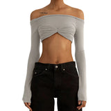 Fongt Spring And Summer Explosion Women's First-Word Collar Perspective Wrapped Bra Short