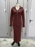 Fongt 2025 New Knitwear Women's Half-Dress Fashion Temperament Casual Sweater Set
