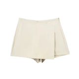 Solid High Waist Skort-Outfit