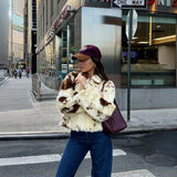 Fongt Women's ZA Autumn And Winter New Fashion Simple Leopard Fur Fur Coat