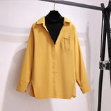 Autumn office ladies long sleeve two pieces set for women fake two-piece patchwork shirt and high waist black pants