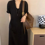 Fongt Size 300 Catties Fat Mm French Hepburn Wind Zipper Dress Female Loose Show Thin Cover Belly Casual Long Skirt 2-Outfit