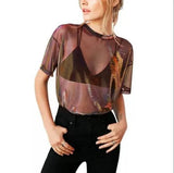 Fongt New Laser Mesh Short Sleeve T-Shirt For