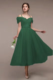 Fongt New Mesh Women's Dress Sexy One-Word Wedding Bridesmaid