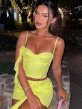 2 Piece Set Summer Fashion Floral Fringe Cami Top and Skirt Club Party Womens Outfits Elegant Matching Sets y2k