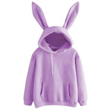 Cute Bunny Printed Girl Hoodie Casual Long Sleeve Sweatshirt Pullover Ears Plus Size Top Sweatershirt Hot