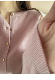 Knitted Heart Buttoned Cardigan-Outfit