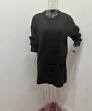 Fongt Solid Color Round Collar Loose Blouse Simple Dress Set In Autumn 2025
