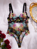 Color Embroidery Sexy French Lace Steel Ring Clause Plastic Waist Body